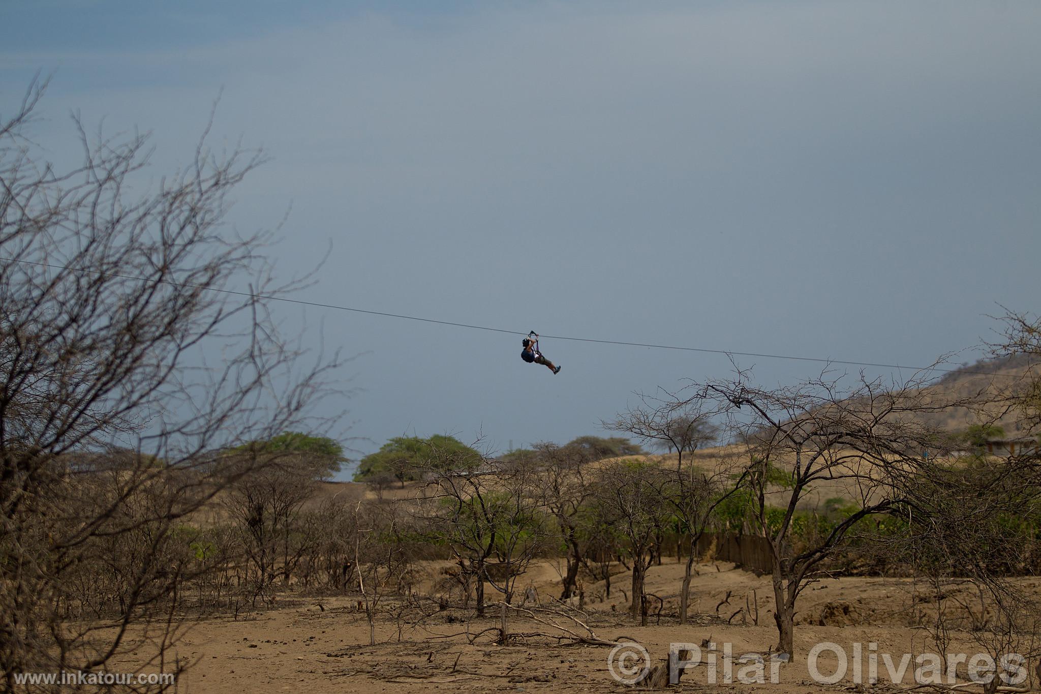 Zip-lining in Mncora