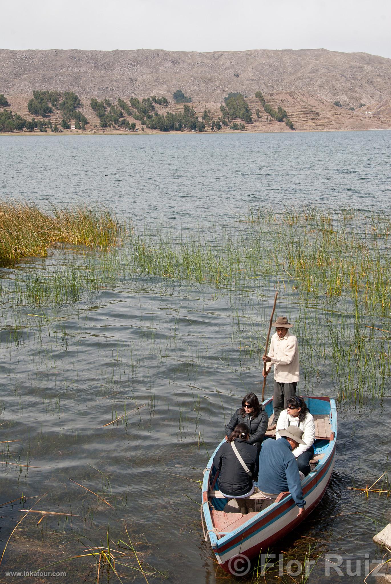 Boat on the lake Titicaca