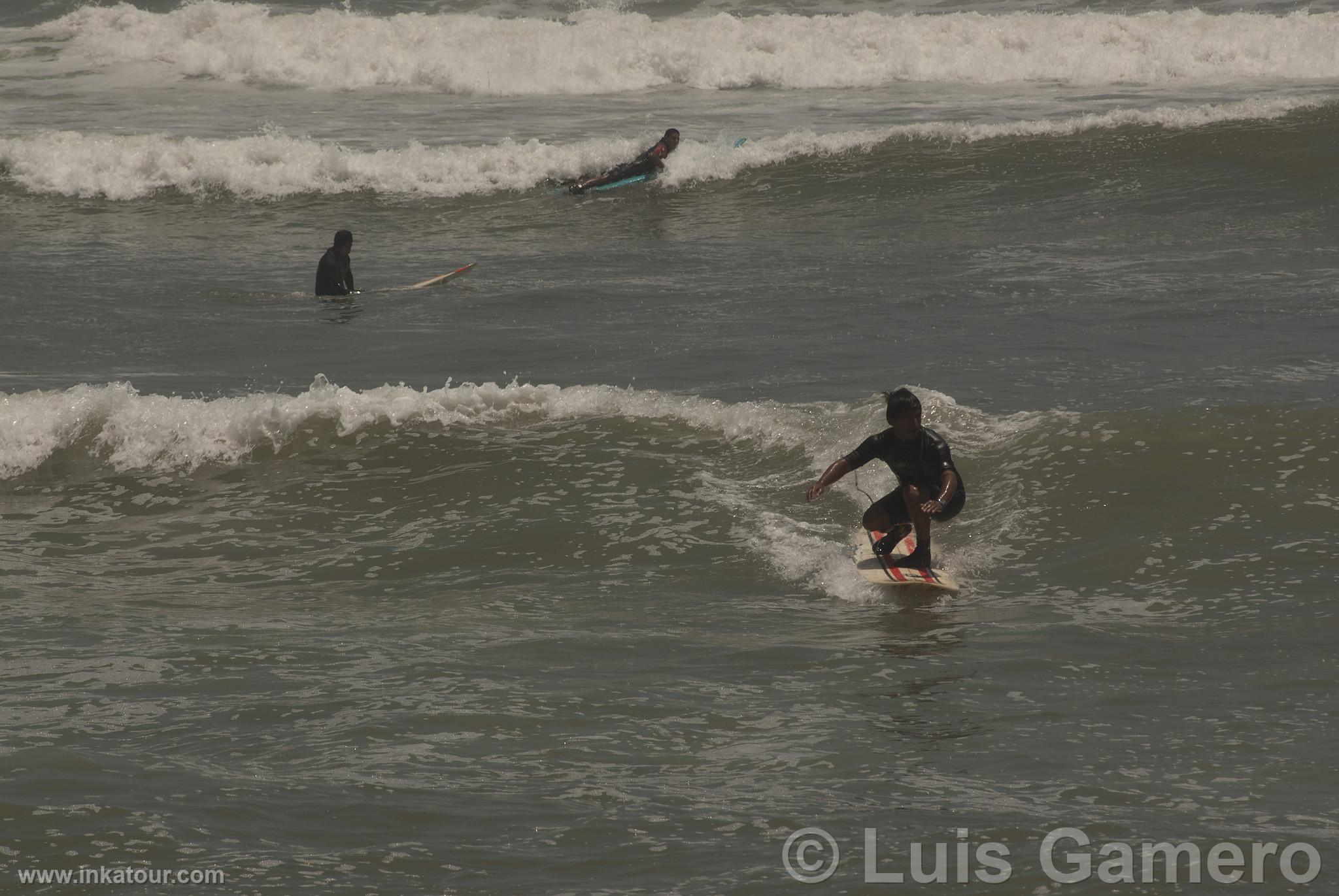 Surfing at Costa Verde, Lima