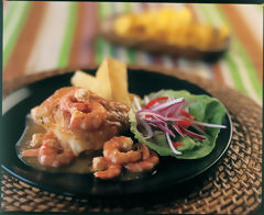 Robalo with Shrimp Sauce