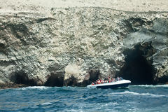 Tourists on a tour to the Ballestas Islands