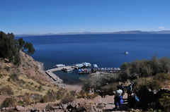 Tourists on Taquile Island