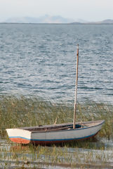 Boat on the lake Titicaca