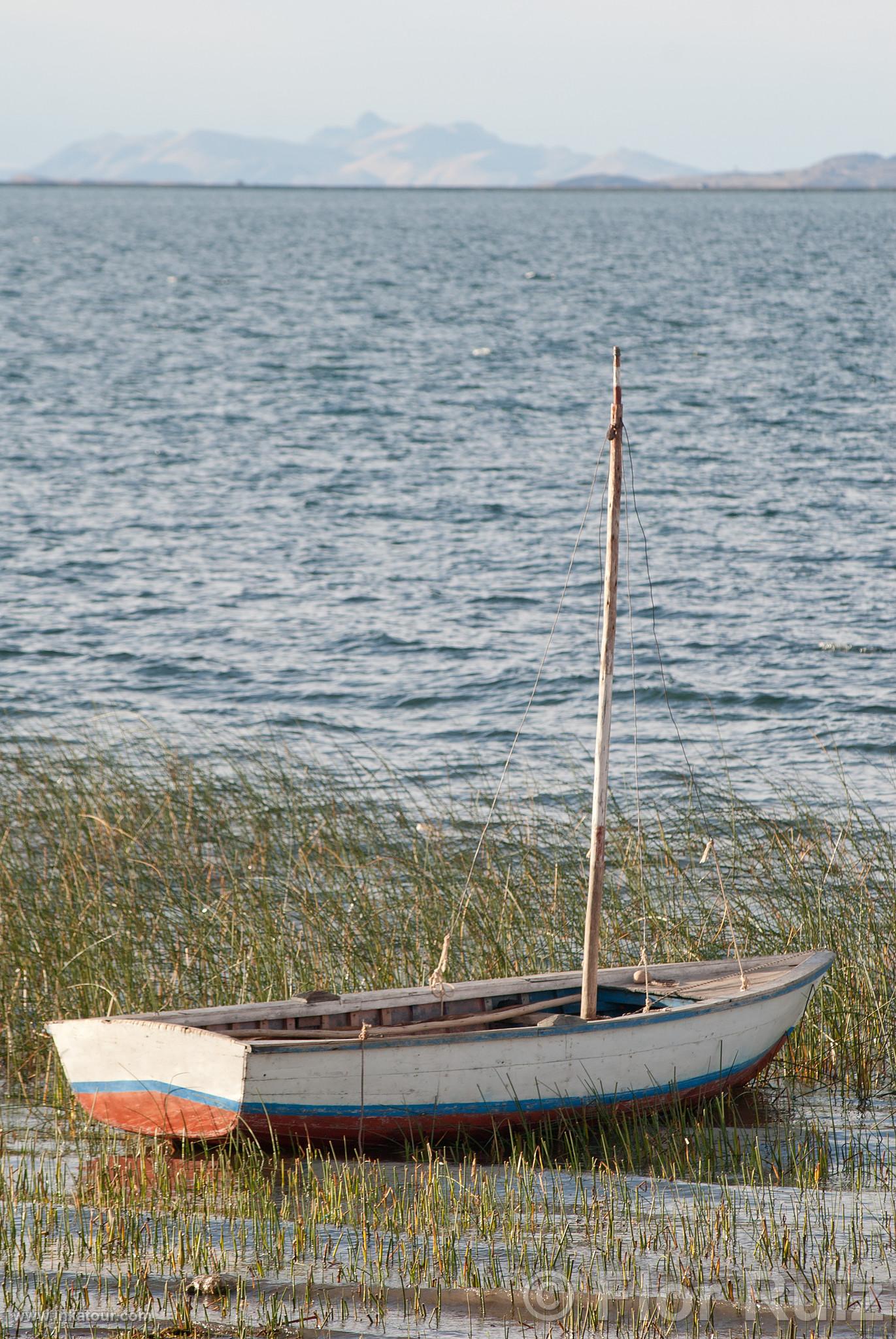Boat on the lake Titicaca