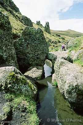 Aqueducts carved in volcanic stone, Cumbemayo