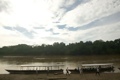 Boats on the Manu river